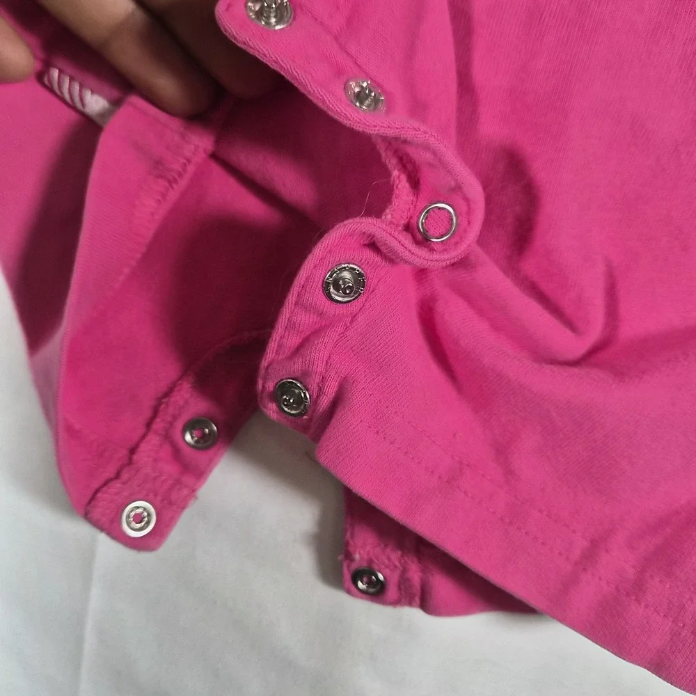 Vintage Gymboree Baby Girl Romper 0-3M Pink Flower Butterfly Bloom Y2K 2002